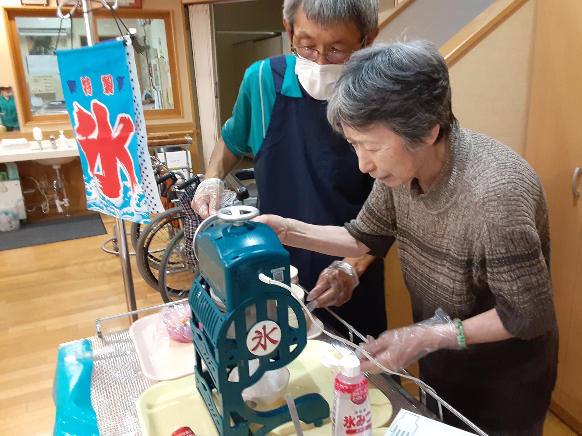 かき氷の様子
