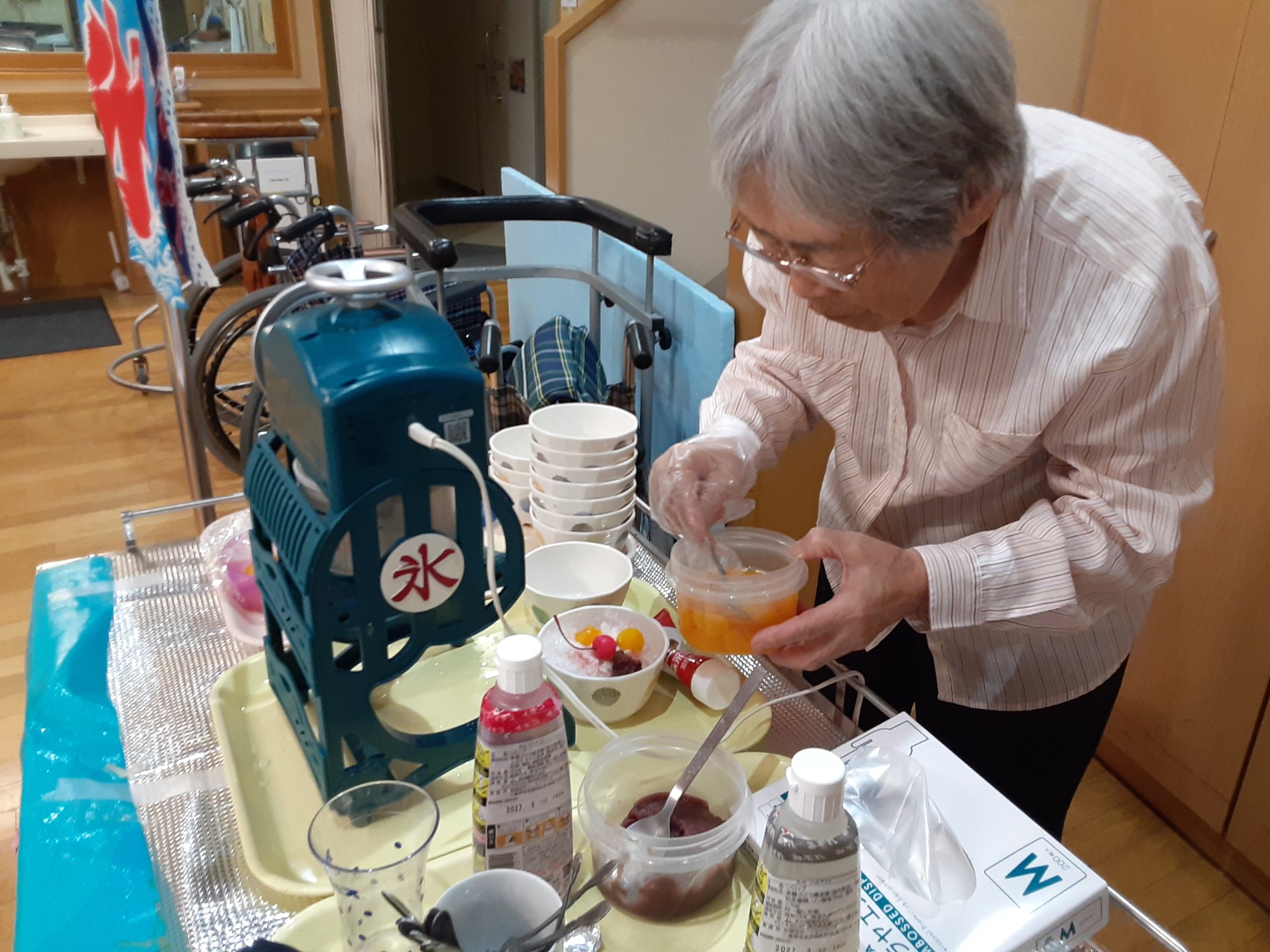 かき氷の様子